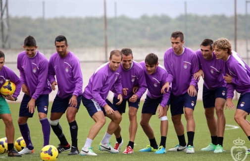 Jugadores del Real Jaén durante un entrenamiento. Foto: realjaen.com (F. Linares).