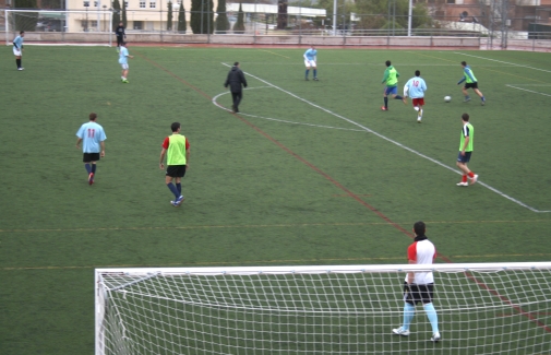 Uno de los partidos de fútbol 7 disputados.
