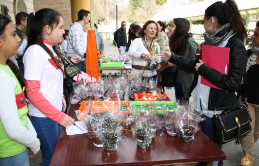 Venta de flores a cargo de 'Sembrando futuro', en la UJA.