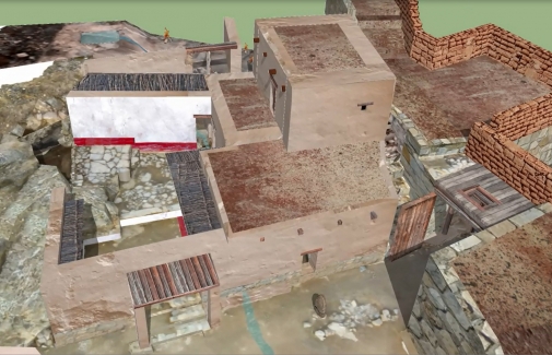 Reconstrucción en 3D del Santuario de la Puerta del Sol de Puente Tablas.