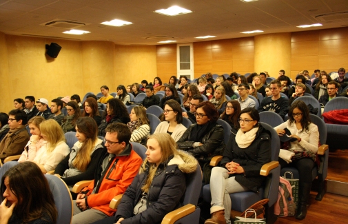 Estudiantes extranjeros, durante la recepción que les ofreció la UJA