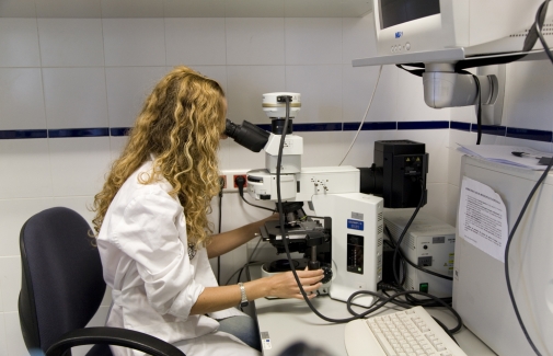 Investigadora de la Universidad de Jaén, en su laboratorio.