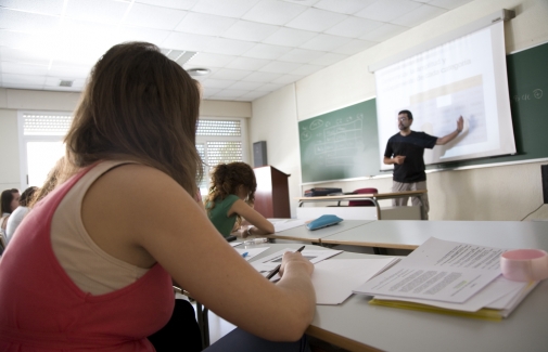 Una clase, en la Universidad de Jaén.