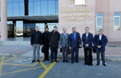Investigadores de la UJA, en su visita a la Universidad de Al Jouf.