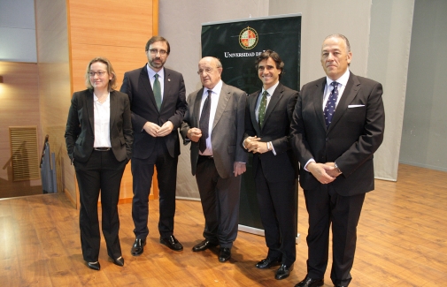 De izquierda a derecha, Isabel Ramos, Juan Gómez, José Antonio Escudero, Domingo Bello y Luis Javier Gutiérrez