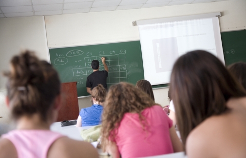 Una clase, en la Universidad de Jaén.