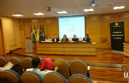Capilla de la Chica, Enrique Bernal, Mª Angustias Dávila, Francisco Gutiérrez y Jesús Mª Martín, en las jornadas