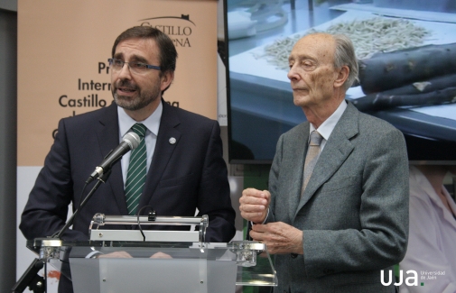 Juan Gómez, junto a Luis Vañó durante la presentación.