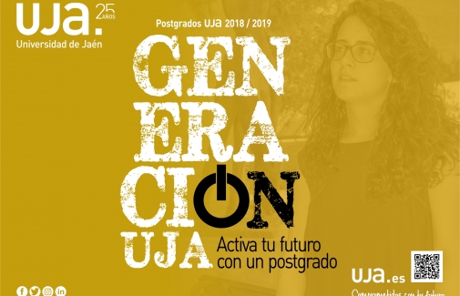 Cartel de la campaña de la UJA 'Activa tu futuro con un postgrado'.