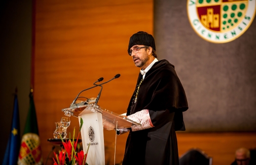 Un momento de la intervención del Rector de la Universidad de Jaén, Juan Gómez Ortega.