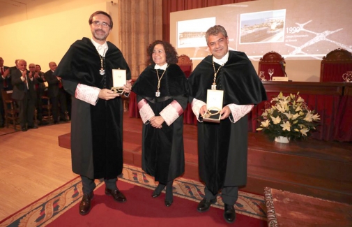 Los Rectores Juan Gómez, Pilar Aranda y Carmelo Rodríguez.