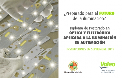 Cartel del Diploma de Postgrado organizado por la UJA y Valeo.