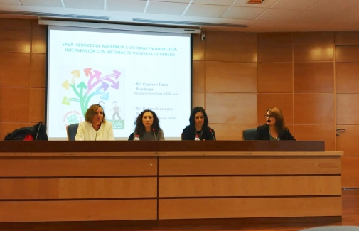 Momento de la conferencia 'Servicio de Asistencia a las Víctimas en Andalucía (SAVA): intervención con víctimas de violencia de género'