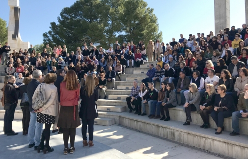 Concentración celebrada en la Plaza de los Pueblos del Campus Las Lagunillas.