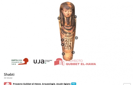 Imagen en 3D 'expuesta' de un shabti.