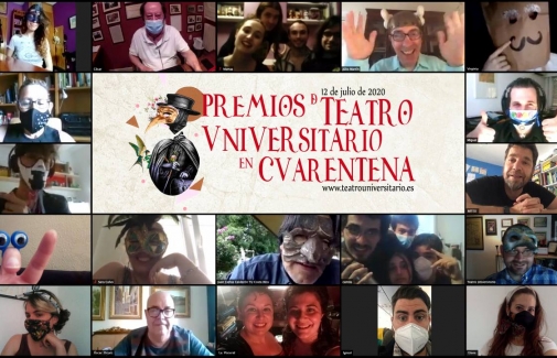 Foto de la entrega de los Premios de Teatro Universitario en Cuarentena. Foto. Facebook de la Federación Española de Teatro Universitario