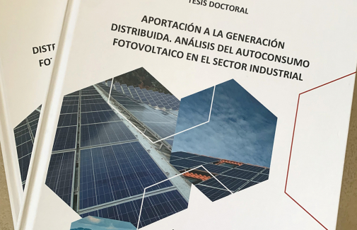 Portada de la tesis doctoral sobre autoconsumo fotovoltaico en el sector industrial.