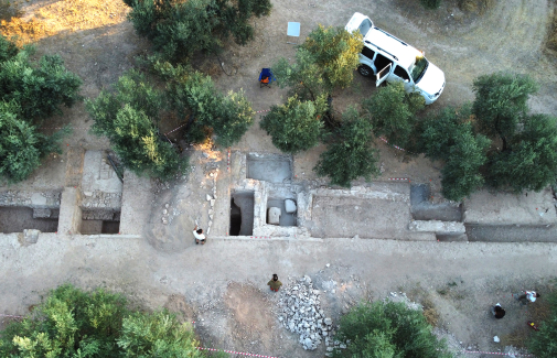 Vista general del área de excavaciones donde han salido a la luz unas termas romanas.