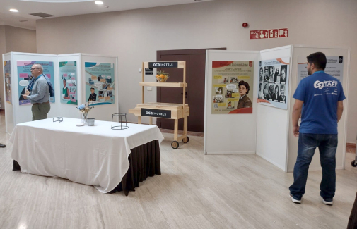 Exposición 'Pioneras informáticas', en SISTEDES 2022 que se celebra en Santiago de Compostela.
