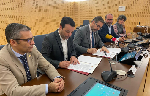 Manuel Valverde, Fº J. Perales, Juan Gómez, Felipe Serrano y Gema Torres. 