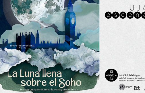 Cartel de 'La Luna llena sobre el Soho', de In Vitro-Teatro de la UJA.