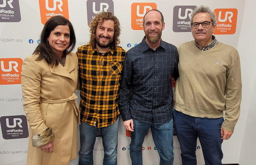 Raquel Caballero, Julio A. Olivares, Eduardo Sáenz de Cabezón e Ildefonso Castro, en UniRadio Jaén.