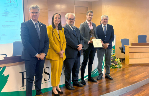 José Luis Mesa, Marta Torres, Jorge Delgado, el premiado Luis Cirujano y Agustín de Villar.