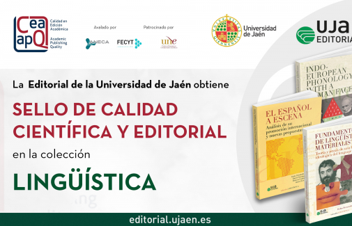 Cartel del reconocimiento con el Sello de Calidad a la Colección Lingüística de UJA Editorial.