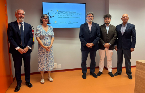 De izquierda a derecha: José Luis Sánchez, María del Carmen Muñoz Rodríguez, Alberto del Real Alcalá, José Jiménez Garrido Juan Manuel de Faramiñán.