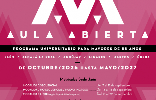 Cartel del programa universitario Aula Abierta para el curso 2026-2027.